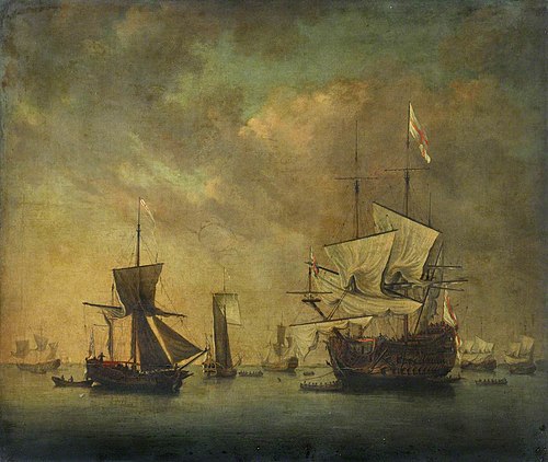 English squadron at anchor, , Jacob Knyff