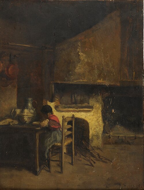 Petite fille mangeant sa soupe, , Léonide Bourges
