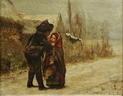 Two Children in the Snow, , Léonide Bourges