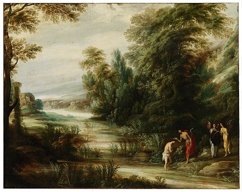 Riverscape with the Baptism of Christ, 1650, Jacques Fouquières