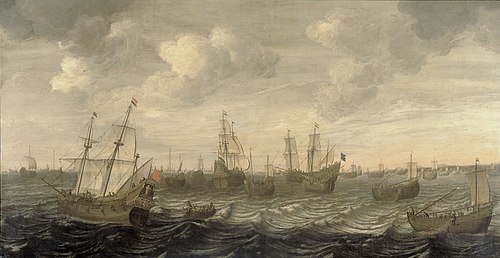 The Dutch herring fleet under sail, 1680, Cornelis Beelt