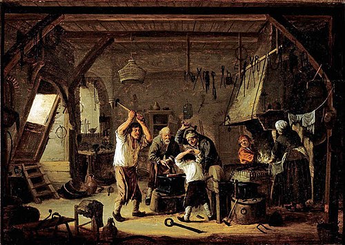 Interior of a Smithy, 1700, Cornelis Beelt