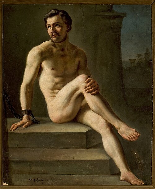 Male nude study, 1841, Józef Simmler
