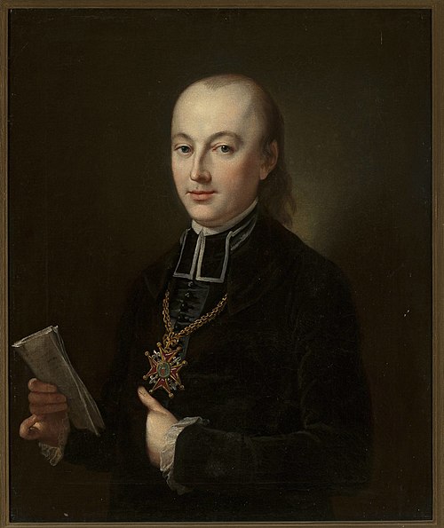 Portrait of Antoni Kruszewski, prelate, 1850, Józef Simmler