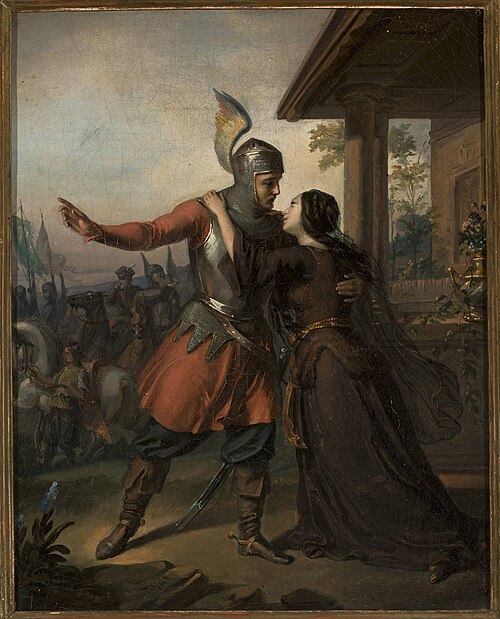 Wacław's farewell to Maria, 1848, Józef Simmler