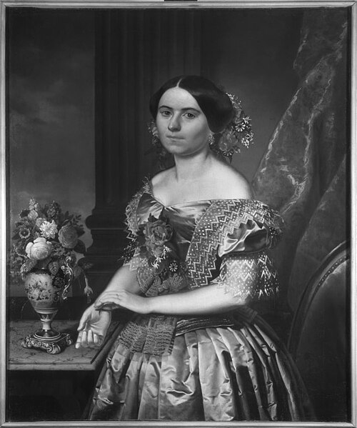 Portrait of Mrs. Skwarcowa, 1855, Józef Simmler