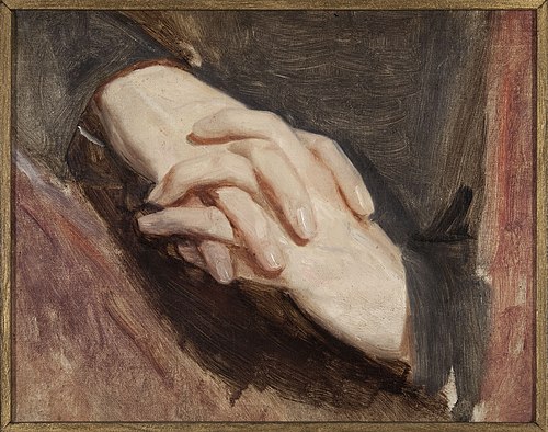 Study of the hands of Sigismund Augustus for the painting “Death of Barbara Radziwiłł”, 1860, Józef Simmler