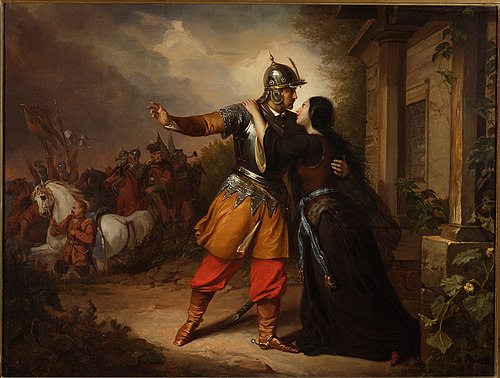 Wacław's farewell to Maria, 1856, Józef Simmler