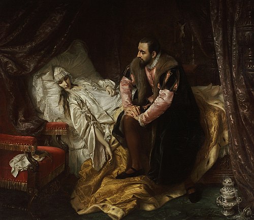 Death of Barbara Radziwiłł, 1860, Józef Simmler