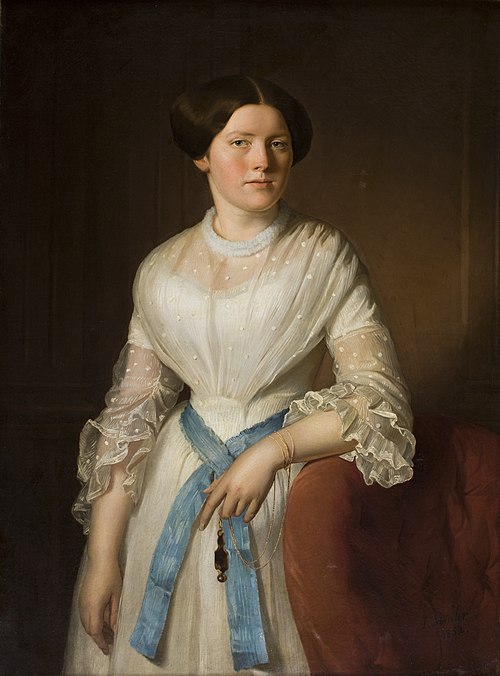 Portrait of Miss Pisarzowska, 1852, Józef Simmler