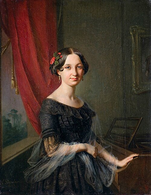 Portret Józefy z Bromirskich Sługockiej, 1847, Józef Simmler