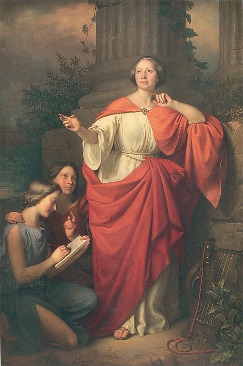 Porträt der Jadwiga Łuszczewska (Diotima - Deotymy)), 1855, Józef Simmler