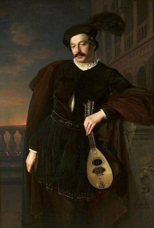 Portrait d'un chanteur Wilhelm Troszel comme Don Juan., 1846, Józef Simmler