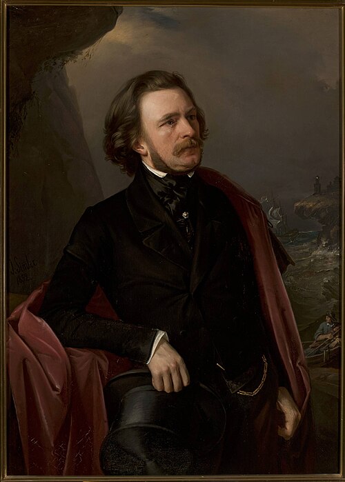 Portrait of Dr. Teodor Teutold-Tripplin, traveler., 1852, Józef Simmler