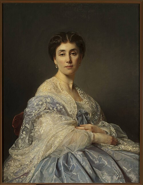 Portrait of Aleksandra Zatlerowa., 1862, Józef Simmler