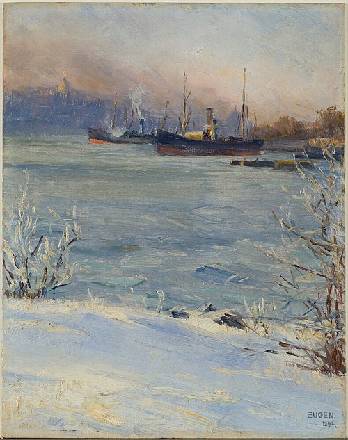 Steamboats at Beckholmen, Stockholm, 1894, Eugen de Suède