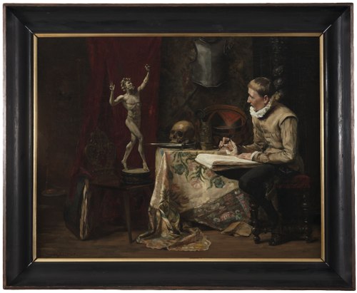 The Artist's Studio, with Selfportrait, 1900, Hugo Birger