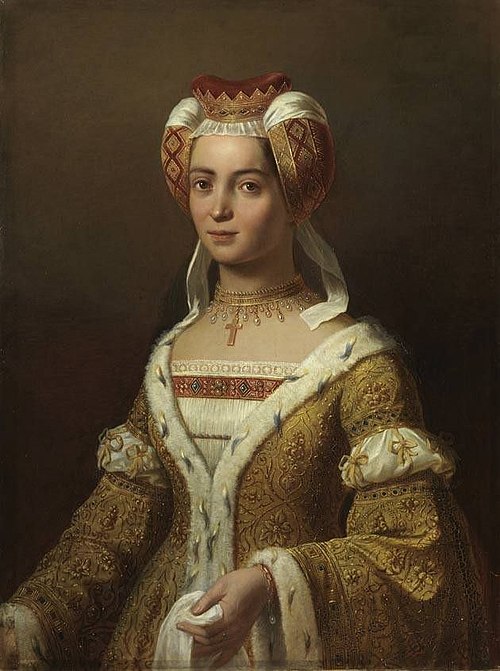 Anna (um 1390-1439), Erbtochter des Grafen Friedrich III. von Veldenz, Gemahlin des Pfalzgrafen Step, 1851, Julius Zimmermann