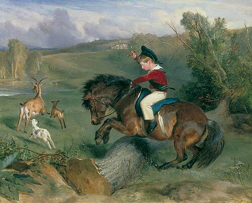 The First Leap, Lord Alexander Russell on His Pony 'Emerald', 1829, Edwin Landseer