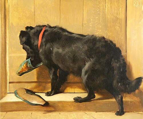A Dog with a Slipper, 1848, Edwin Landseer