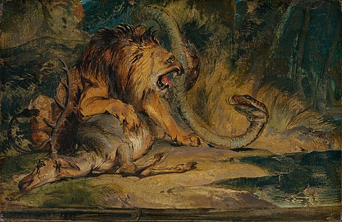 Lion Defending its Prey, 1840, Edwin Landseer