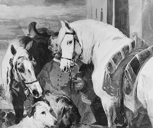 A Groom with Horses and Dogs, , Edwin Landseer