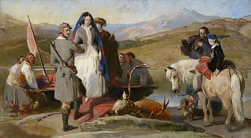 Queen Victoria landing at Loch Muick, 1850, Edwin Landseer
