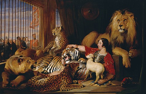 Isaac van Amburgh and his Animals, 1839, Edwin Landseer