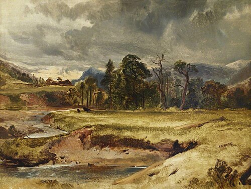 Scottish River Scene with Cattle in a Meadow, 1847, Edwin Landseer