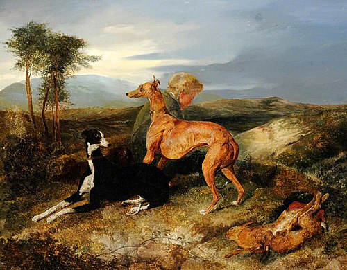 A Boy and Two Greyhounds Resting, 1821, Edwin Landseer