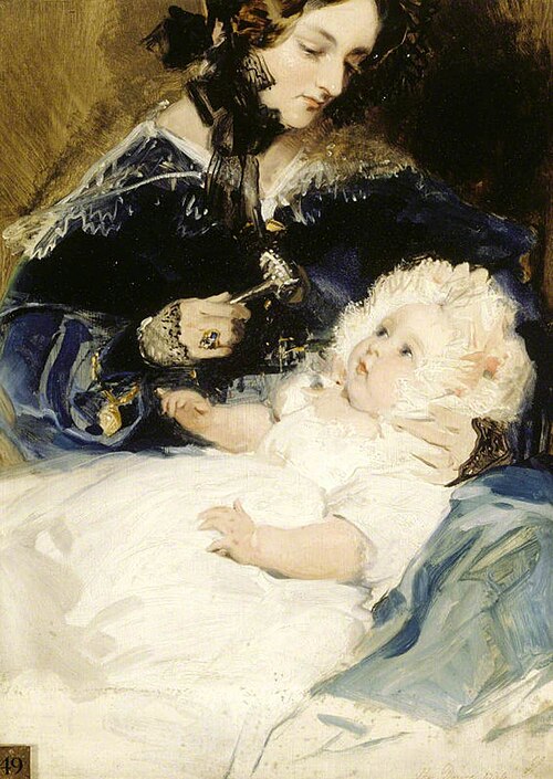 Lady Louisa Jane Russell, Duchess of Abercorn (1812-1905) with her Daughter Lady Harriet Georgiana L, 1834, Edwin Landseer
