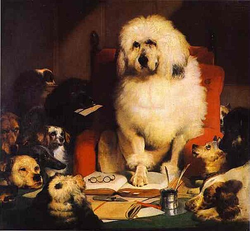 Laying Down the Law, 1840, Edwin Landseer