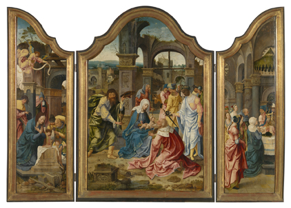 Triptiek met de aanbidding der wijzen, 1524, Master of 1518