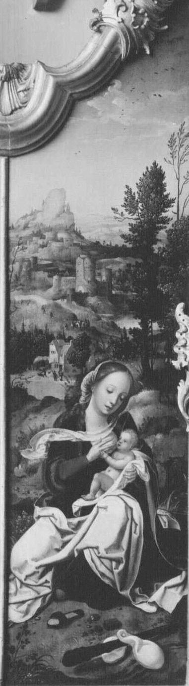 Triptychon, rechter Flügel: Flucht nach Ägypten, 1530, Master of 1518