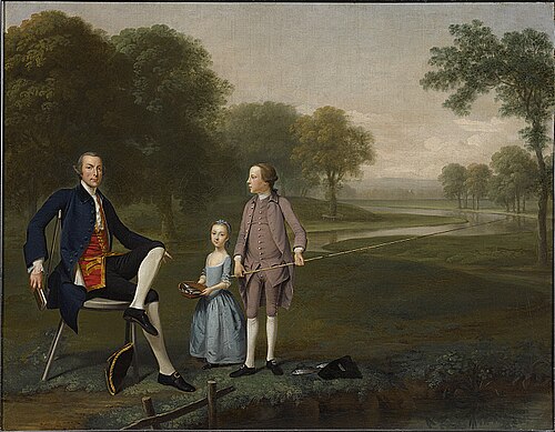 Richard Moretan, Esq. of Tackley with His Nephew and Niece John and Susanna Weyland, 1757, Arthur Devis