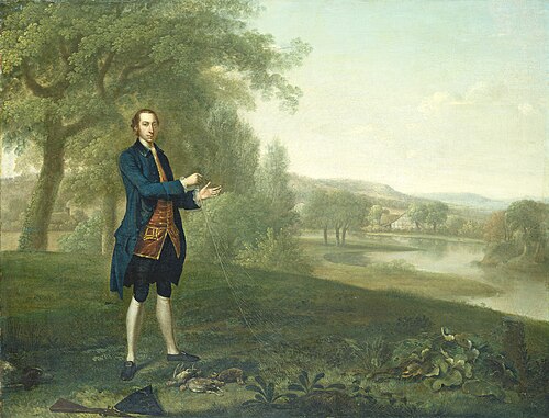 Portrait of a Gentleman Netting Partridges, 1756, Arthur Devis