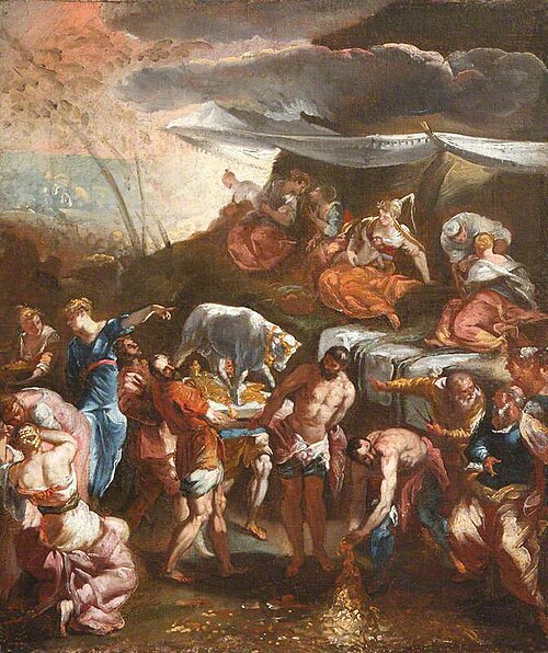 The Adoration of the Golden Calf (after Jacopo Tintoretto), , Marcantonio Bassetti