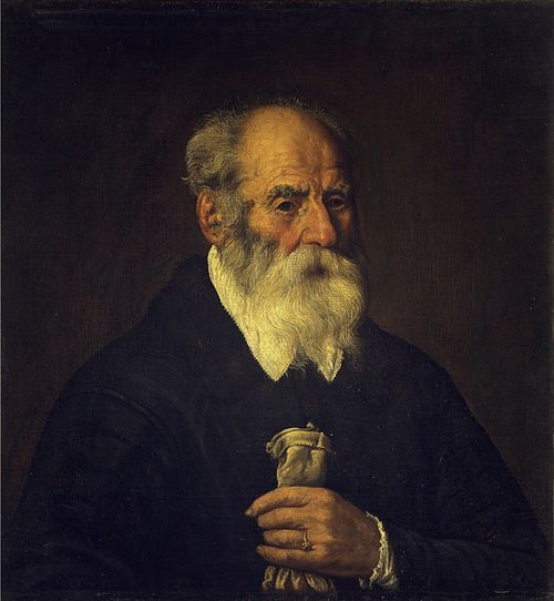 Portrait of an old man with gloves, 1650, Marcantonio Bassetti