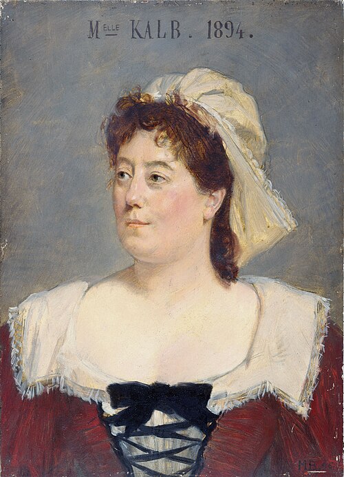Marie-Caroline Kalb (1854-1930), sociétaire de la Comédie-Française, en costume de servante, 1896, Marcel Baschet