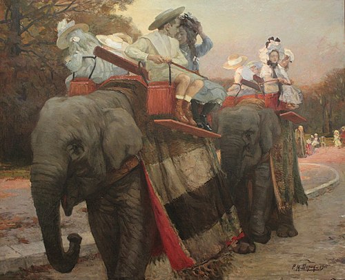 Au Jardin d'Acclimatation : les éléphants, 1901, Paul Michel Dupuy