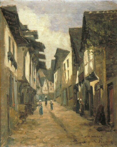 Ruelle de village, 1887, Marie-Auguste Flameng