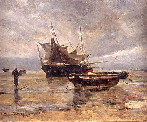 Bateaux de pêche à Cancale, 1876, Marie-Auguste Flameng