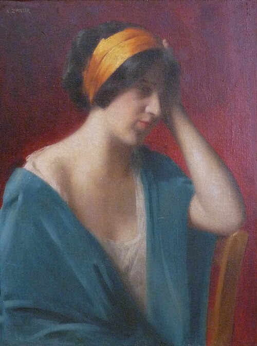 Jeune femme à la robe bleue, 2000, Marie-Augustin Zwiller