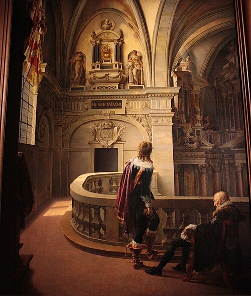 Sully montrant à son petit-fils le monument renfermant le cœur d'Henri IV, 1819, Marie-Philippe Coupin de La Couperie
