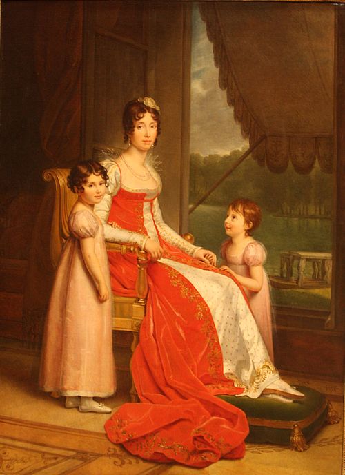 Marie-Julie, reine d'Espagne et ses deux filles Zénaïde et Charlotte, , Marie-Éléonore Godefroid