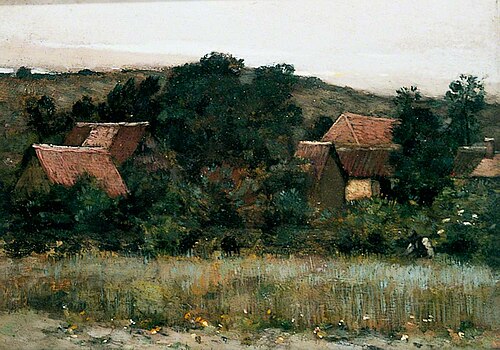 Landscape, Village among Trees, , Marie Cazin