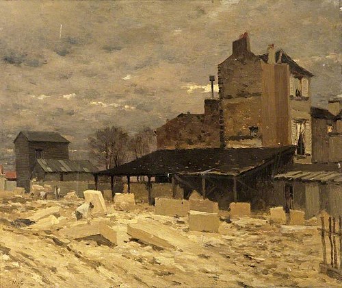 Stone Yard, Old Houses in Paris, 1894, Marie Cazin