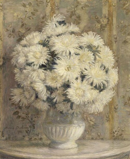 Reines marguerites dans un vase, , Marie Duhem