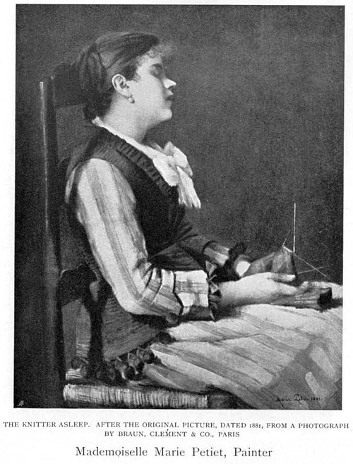 The Knitter Asleep - 1881, 1881, Marie Petiet