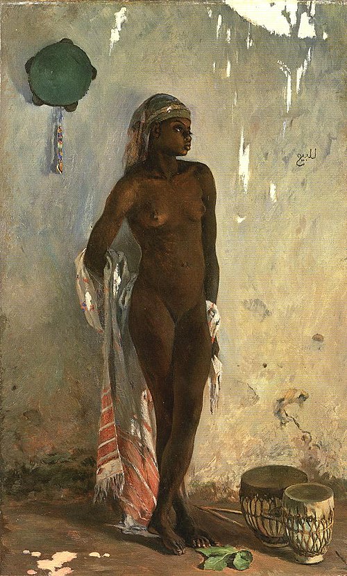 Esclave nue au tambourin, 1880, Frank Buchser